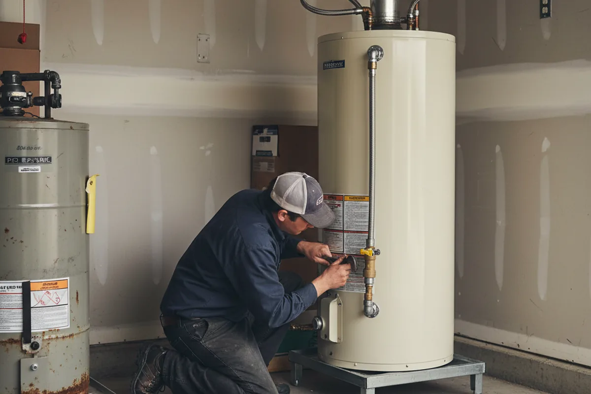 Water heater and shutoff valve replacement in Dewey