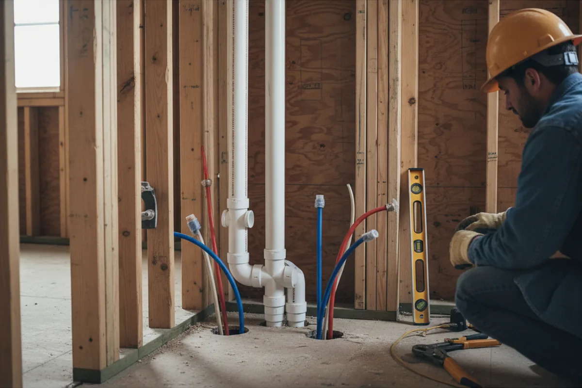 Drain and supply rough-in during Garbage Disposal Repair in Dewey